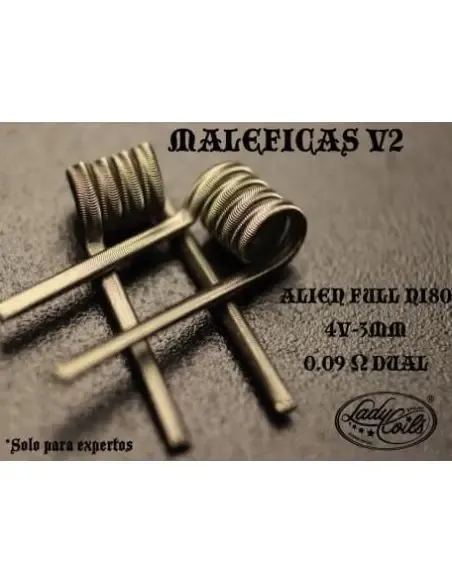MALEFICENT LADY COILS RESISTORS V2 ALIEN FULL NI80 0.09/0.18 MALEFICENT LADY COILS RESISTORS V2 ALIEN FULL NI80 0.09/0.18