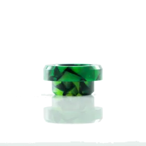 Drip tip HMM Stubby Green Black Swirl, boquilla corta de resina con diseño verde y negro para atomizador