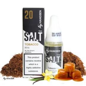 Sais de nicotina Hangsen RY4 10ml 20mg, sabor a tabaco com caramelo e baunilha para o pod
