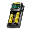 Carregador USB Smart Nitecore UMS2, carregador de 2 baias para vaporizar baterias