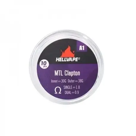 Resistores A1 MTL Clapton Hellvape , pacote de 10 unidades para vaporização boca-pulmão