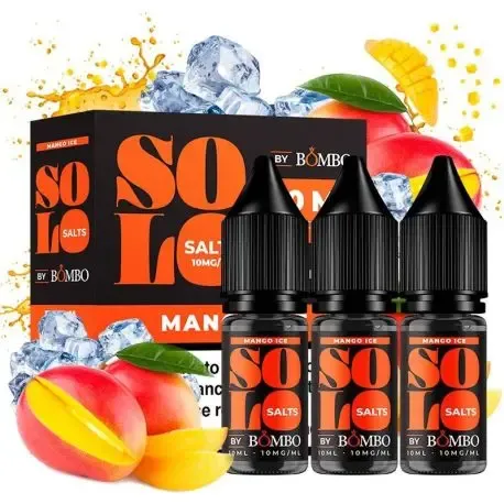 Sal Solo da Bombo Manga Ice sais de nicotina, embalagem de 3x10ml sabor frio de manga tropical
