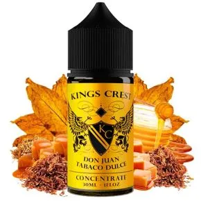 Aroma concentrado Kings Crest Don Juan Sweet Tobacco 30ml, sabor a tabaco suave e doce para vaping DIY