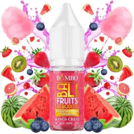 Sais de nicotina Kings Crest e Bombo Bali WKS Aphrodite 10ml, sabor fruta tropical