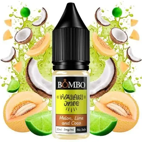 Sales de nicotina Bombo Wailani Melon Lime & Coco 10ml 20mg, sabor melón lima y coco