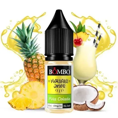 Bombo Wailani Nicotine Salts Piña Colada 10ml, pineapple flavor and tropical creamy coconut
