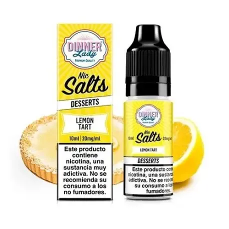 Sais de nicotina Dinner Lady Tarte de Limão 10ml, sabor doce e cremoso de tarte de limão para pod