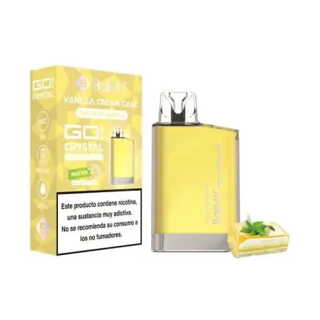 Cápsula descartável Balmy bolo cremoso de baunilha Cristal Vape descartável 20mg sabor bolo de baunilha