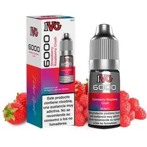 IVG 6000 Sais de Nicotina Morango Framboesa Crush 10ml 20mg Sais de Nicotina 10ml, Morango e Framboesa
