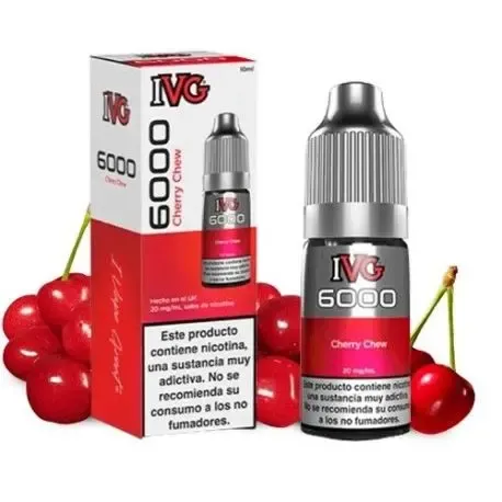 IVG 6000 Cereja Mastigável 10ml 20mg Sais de Nicotina 10ml Sais de Nicotina Sais de Nicotina 10ml, sabor pastilha elástica de ce