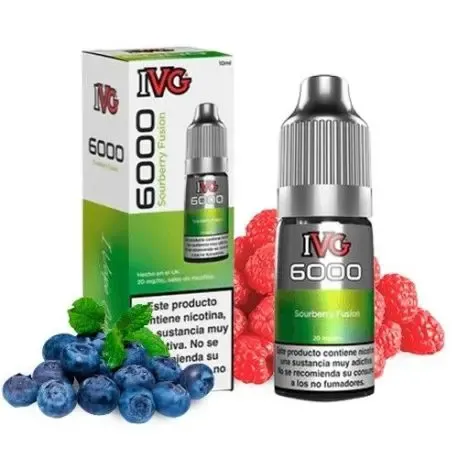 Sales de nicotina IVG 6000 Sourberry Fusion 10ml 20mg Nicotine Salts 10ml, mezcla de frutos rojos ácidos