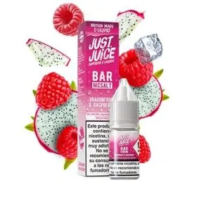 Sales de nicotina Just Juice Bar Dragon Fruit Raspberry Ice 10ml Nicotine Salts 10ml, pitaya con frambuesa y ice