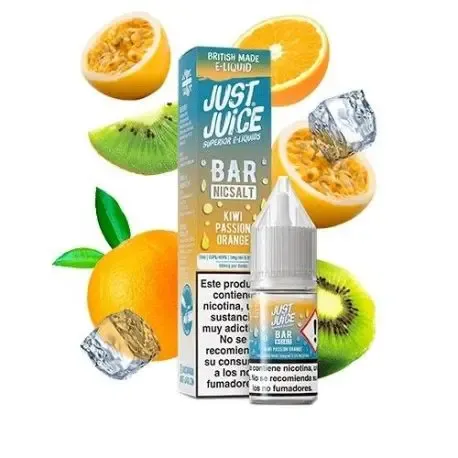 Sales de nicotina Just Juice Bar Kiwi Passion Orange Ice 10ml Nicotine Salts 10ml, kiwi maracuyá y naranja con ice