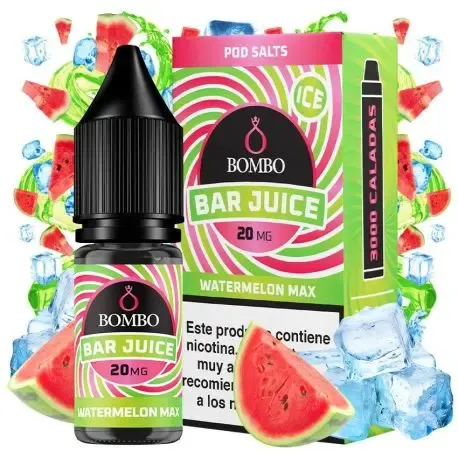Sal de Nicotina Sumo de Barra de Melancia Max Gelo 10ml Bombo Sais de Nicotina 10ml, melancia sabor máximo com gelo 20mg