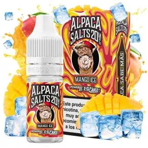 Sais de nicotina Alpaca Manga Ice 10ml Sais de nicotina 10ml, sabor manga com gelo