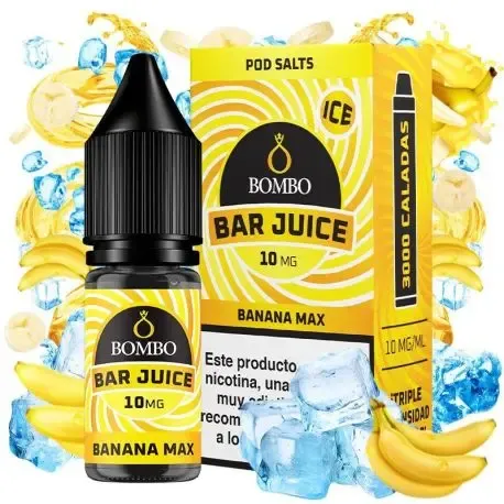 Nikotinsalze Bar Juice Banana Max Ice 10ml Bombo Nikotinsalze 10ml, intensiver Bananengeschmack mit Eis 10mg