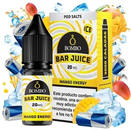 Nikotinsalze Bar Juice Mango Energy Ice 10ml Bombo Nikotinsalze 10ml, Mango mit Energy Touch and Ice 20mg