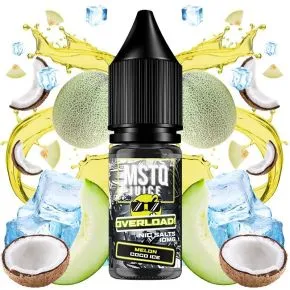 Sais de Nicotina Melão Coco Gelo 10ml mstq juice Sais de Nicotina 10ml, sabor melão e coco com efeito gelo