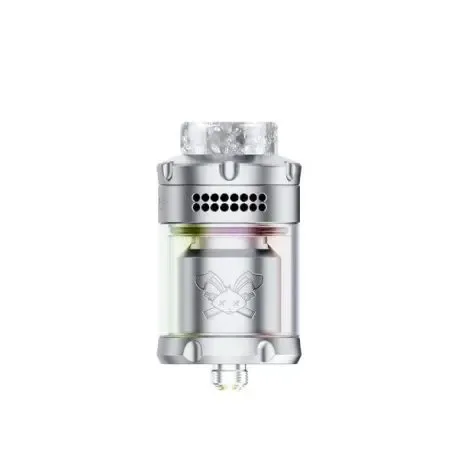 Atomizador RTA Dead Rabbit V3 RTA 2024 Edition Hellvape, versión 2024 con doble coil y mejor flujo de aire Color Plata