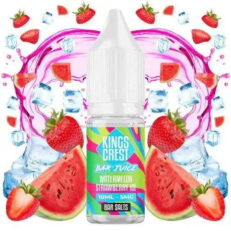 Bar Juice Wassermelone Erdbeer-Eis 10 ml Kings Crest Nikotinsalze 10 ml Nikotinsalze, Wassermelone und Erdbeergeschmack mit Ice
