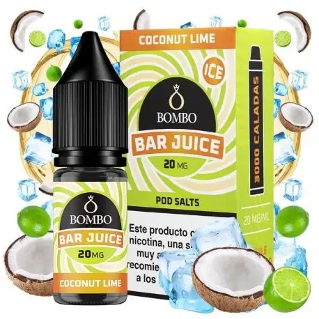 Nikotinsalze Bar Juice Kokoslimetten-Eis 10ml Bombo Nikotinsalze 10ml, Kokosaroma mit Limette und einem Hauch von Eis