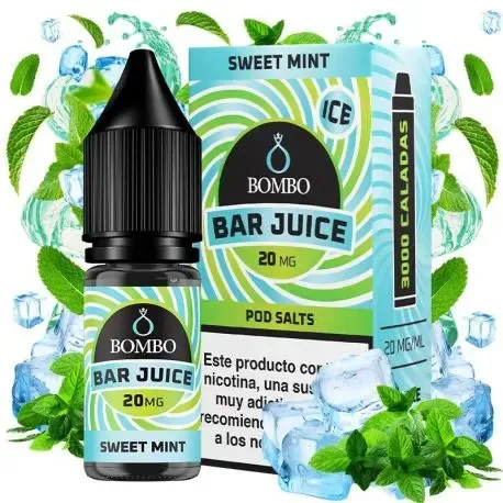 Sal de Nicotina Sumo de Barra Gelo de Hortelã Doce 10ml Bombo Sais de Nicotina 10ml, sabor a hortelã doce com efeito de gelo