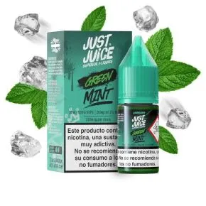 Gama Mint Green 10ml Sais de Nicotina 10ml Just Juice Sais de Nicotina 10ml, sabor fresco e suave a hortelã