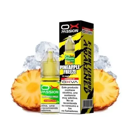 OX Passion Ananás Freeze 10ml OXVA Sais de Nicotina 10ml, sabor ananás com efeito gelo refrescante