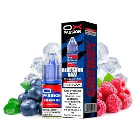 OX Passion Blue Sour Razz 10ml OXVA Sais de Nicotina 10ml, Sabor Ácido Blue Framboesa