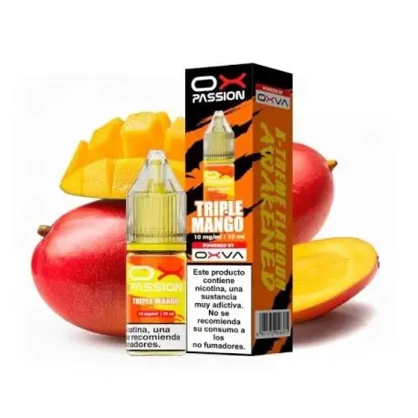 OX Passion Triple Manga 10ml Sais de Nicotina 10ml OXVA Sais de Nicotina 10ml, sabor intenso triplo de manga