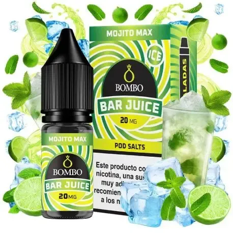 Nikotinsalze Bar Juice Mojito Max Ice 10ml Bombo Nikotinsalze 10ml, Mojito-Geschmack mit erfrischendem Eis-Touch