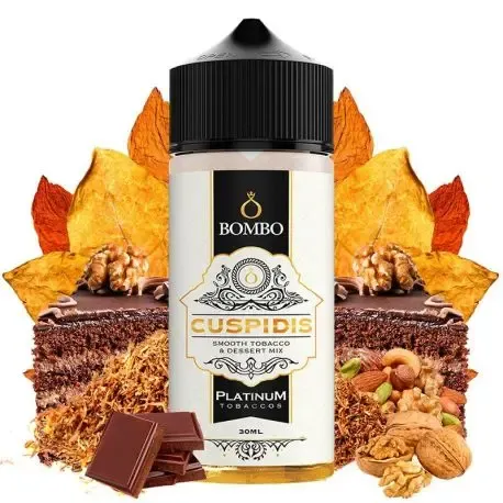 Aroma Longfill Bombo Cuspidis Platinum 30ml, aroma sofisticado de mistura gourmet com chocolate para vaping diário