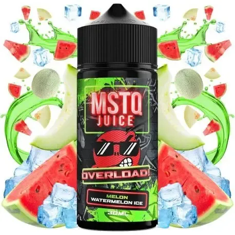 Aroma Longfill MSTQ Overload Melon Watermelon Ice 30ml, aroma frutal dulce y refrescante con frescor mentolado