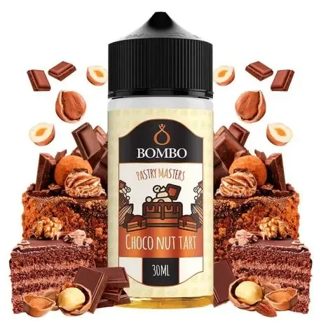 Aroma Longfill Bombo Pastry Masters Choco Nut Tart 30ml, aroma dulce tipo postre con chocolate y nueces