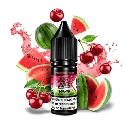 Icónico Watermelon & Cherry Just Juice 10ml, líquido intenso com notas de melancia e cereja para vaping diário