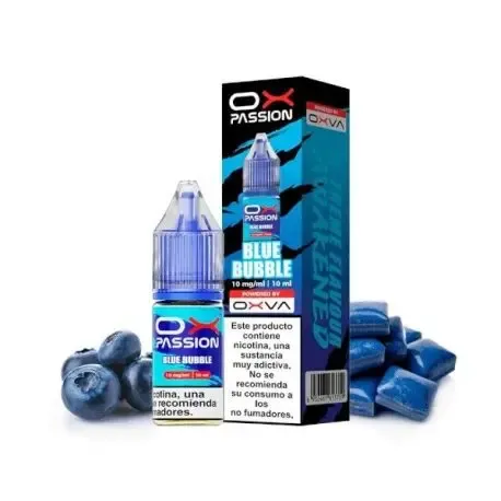 Nicotine salts Oxva Ox Passion Blue Bubble 10ml, e-liquid with a sweet and fruity taste like blue bubblegum