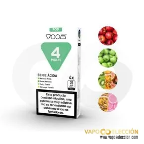 Recarga Voom 4 em 1 2400 baforadas de 20mg, Série Descartável Pod Sour para Vaping