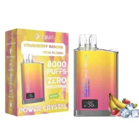 Einwegkapsel Balmy Power Crystal Zero Strawberry Banana 8000 Puffs 8000 Puffs, Erdbeer-Bananengeschmack ohne Nikotin