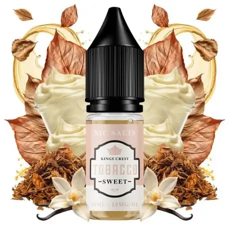 Sais de nicotina com sabor a tabaco doce da Kings Crest para vaping 10ml