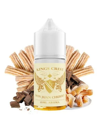 Aroma de mini longfill Kings Crest 10 ml sabor Don Juan Churro em formato de 30 ml