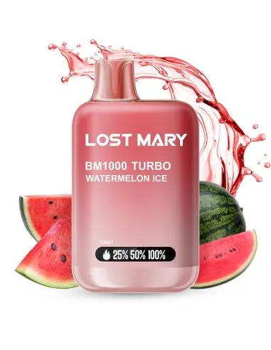Vape descartável com 1000 baforadas de Lost Mary com sabor intenso a melancia e design compacto