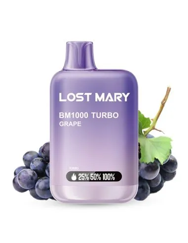 1000 folhados descartáveis de lost mary com Turbo Grape Flavour Nicotine