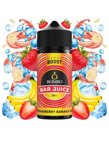 Aroma Longfill Hyperboost do sabor Bombo de banana com morango e gelo, formato concentrado para vaping