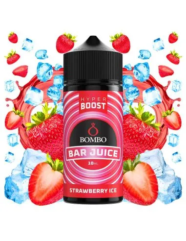 Bombo's Longfill Hyperboost aroma de gelo de morango, formato concentrado para vaping