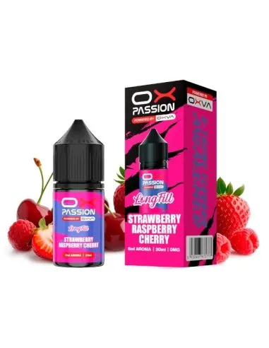 aroma minilongfill 6ml de fresa con frambuesa y cereza de oxva