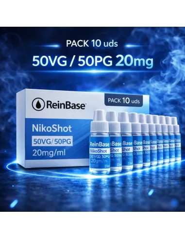 Embalagem de nicoshots reinbase para vaping, frascos de nicotina para bases e sabores.