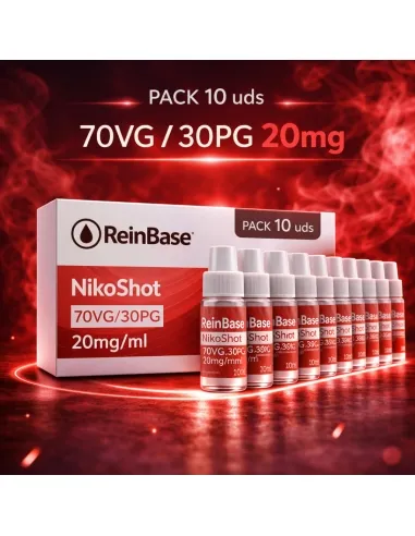 Embalagem de nicoshots reinbase para vaping, frascos de nicotina para bases e sabores.