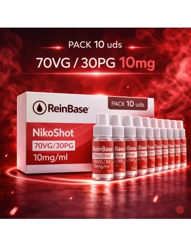Embalagem de nicoshots reinbase para vaping, frascos de nicotina para bases e sabores.
