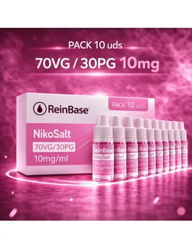 Pack of nicoshots reinbase for vaping, nicotine bottles for bases and flavors.
