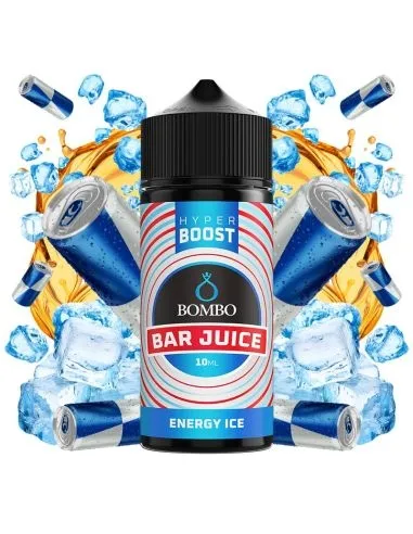 Bombo longfill aroma 10 ml numa garrafa de 120ml com gelo de sabor a bebida energética